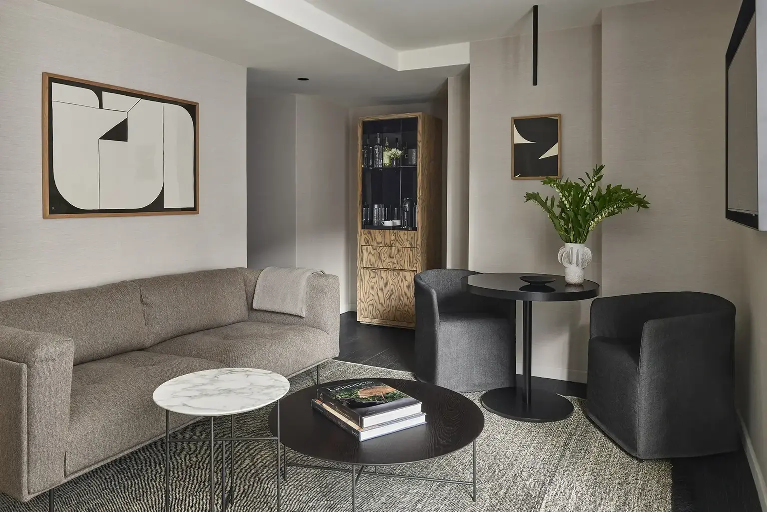 Hotel AKA NoMad Guestroom Livingroom with stylish furnishings