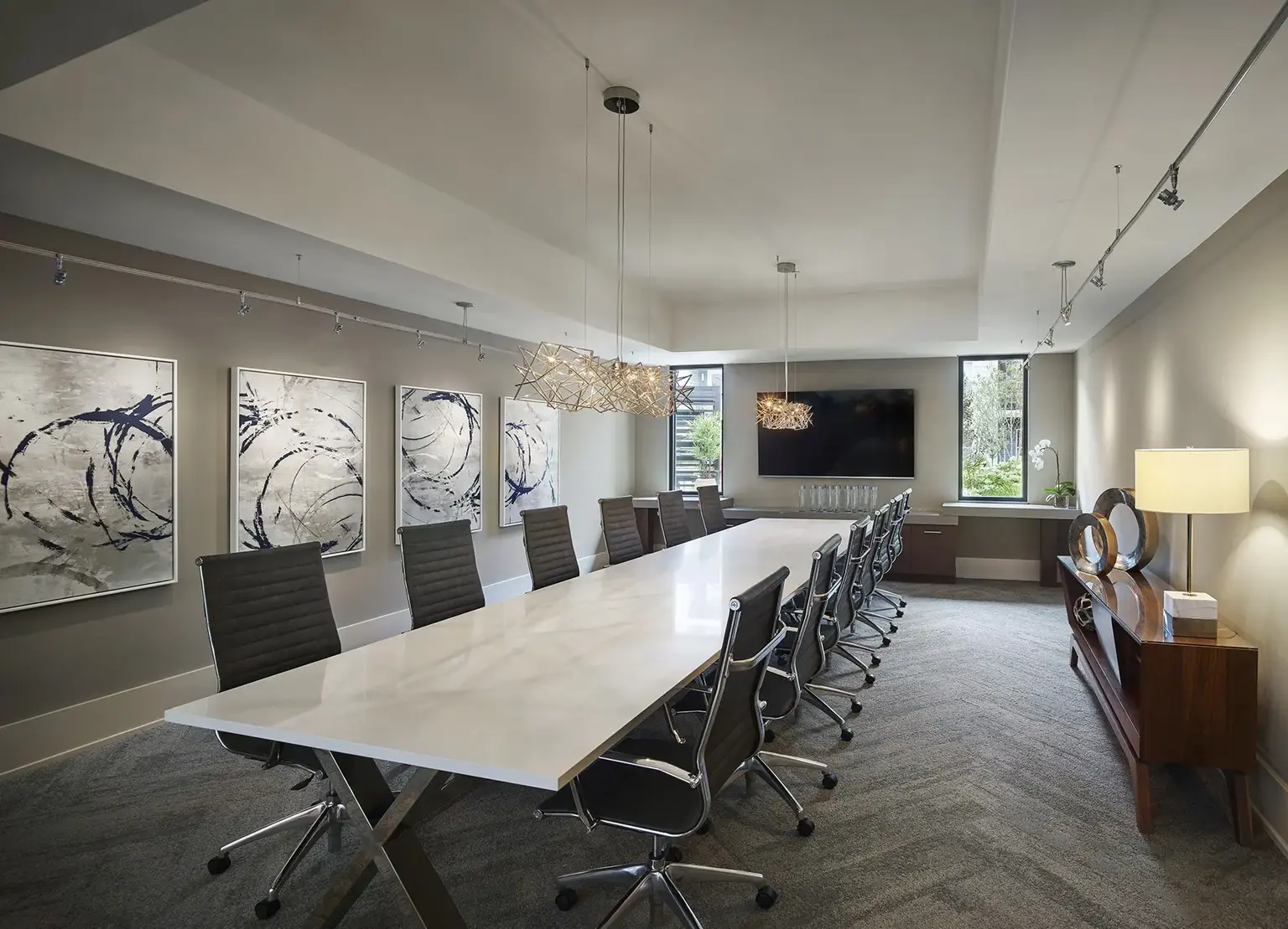 AVE King of Prussia conference room with large executive table and monitor